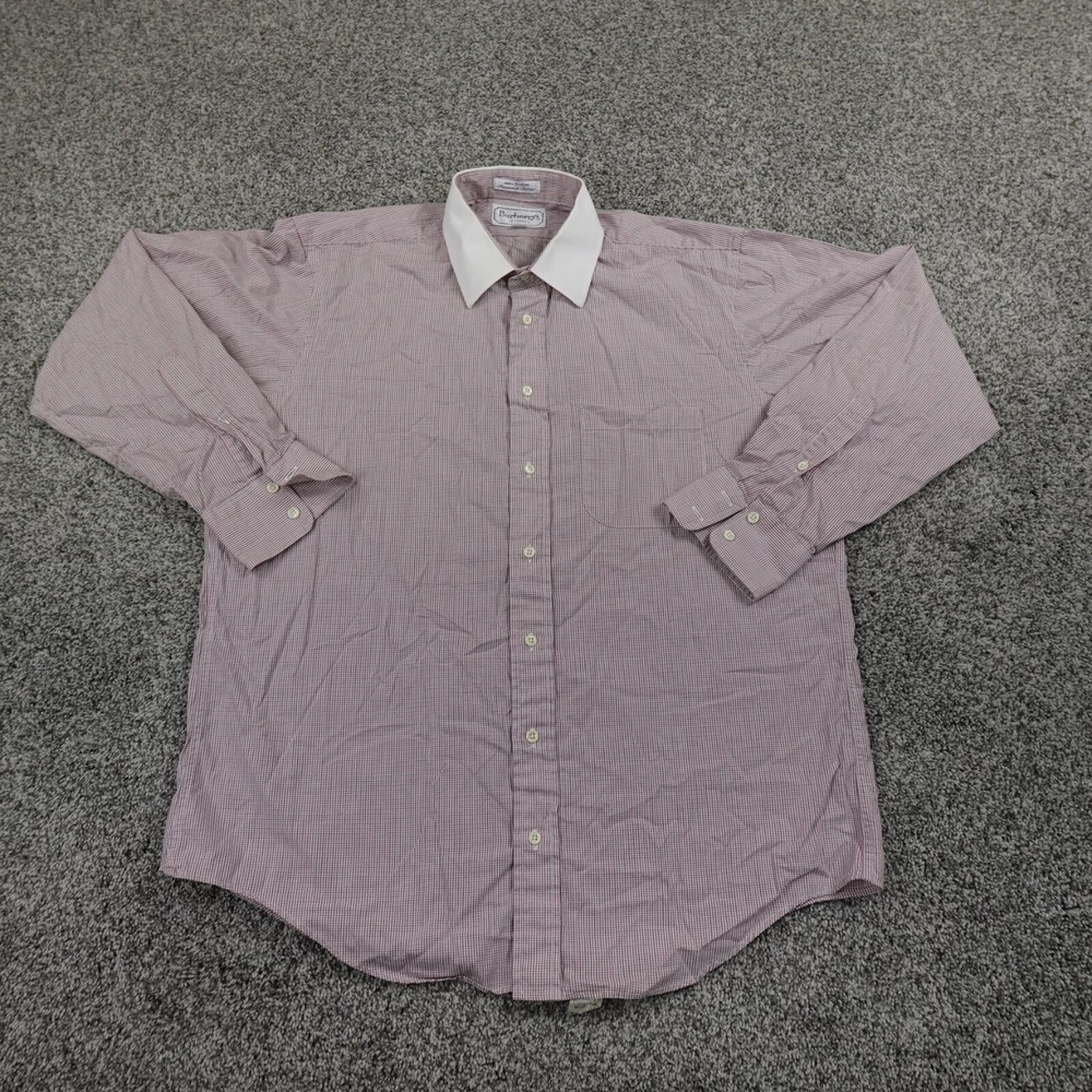 VTG Burberry London Shirt Mens Large 16.5 34 Red Check Long Sleeve Button Up USA